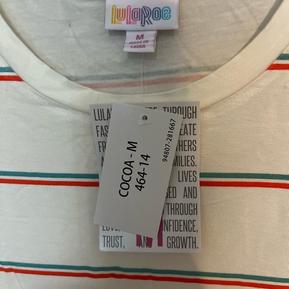 NWT Lularoe Cocoa top sz Medium - Picture 2 of 3